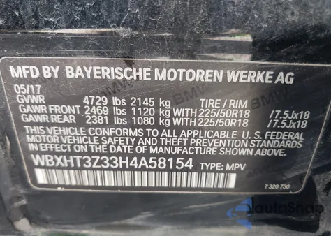 2017 BMW X1 xDrive28I from USA, damaged, VIN WBXHT3Z33H4A58154